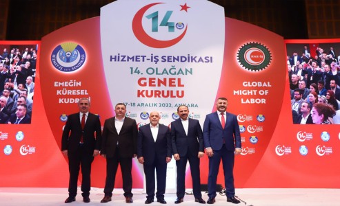 HİZMET-İŞ SENDİKASI 14. GENEL KURULU “EMEĞİN KÜRESEL KUDRETİ” TEMASIYLA GERÇEKLEŞTİRİLDİ