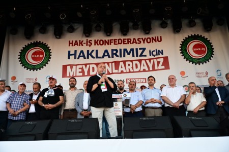 KONFEDERASYONUMUZ HAK-İŞ TARAFINDAN DÜZENLENEN "HAKLARIMIZ İÇİN MEYDANLARDAYIZ" MİTİNGİNE KATILDIK